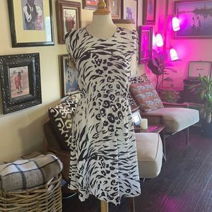 Graphic Print 1980s Dress